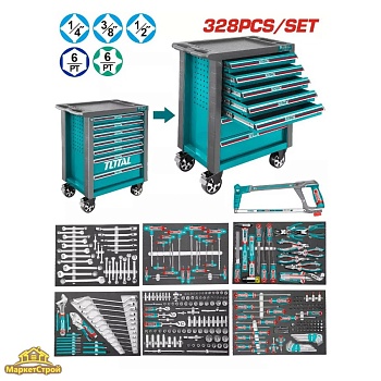 Тележка инструментальная с набор из инструментов THPTCS73281 (328 шт.)