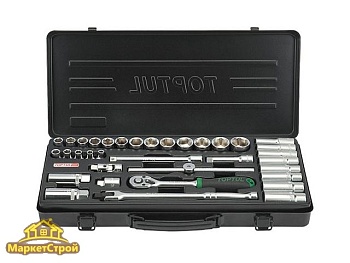 Набор головок 3/8" 6-24мм 35предм. 6гр. метал.кейс TOPTUL (GBB3514))